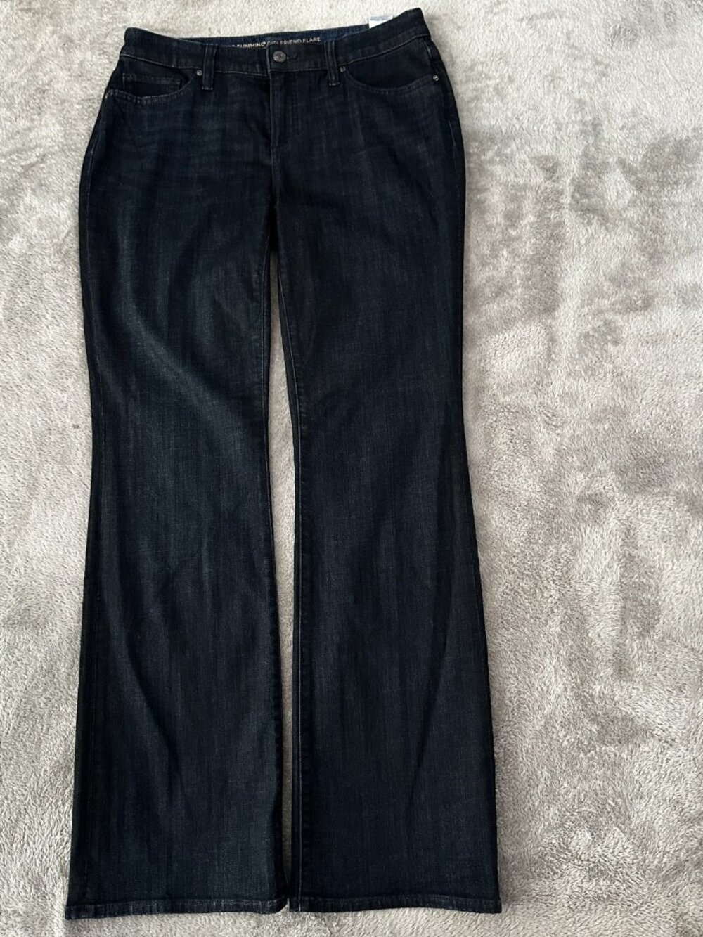 Chico's Jeans Size 4 So Slimming Girlfriend Flare Dark Wash High Rise
